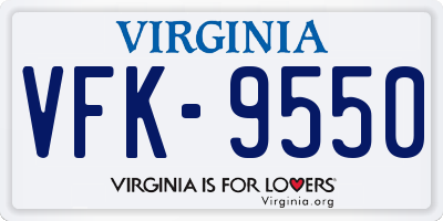 VA license plate VFK9550