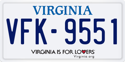 VA license plate VFK9551