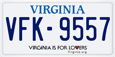 VA license plate VFK9557