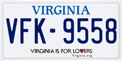VA license plate VFK9558
