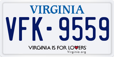 VA license plate VFK9559