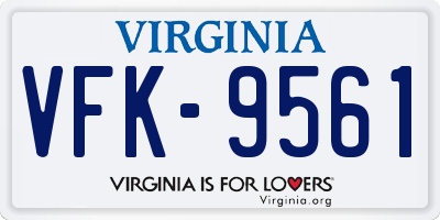 VA license plate VFK9561