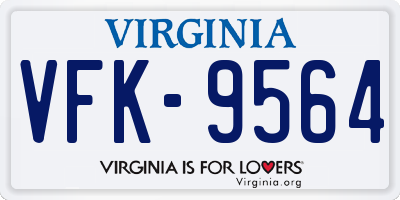VA license plate VFK9564