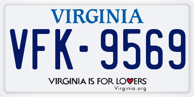 VA license plate VFK9569