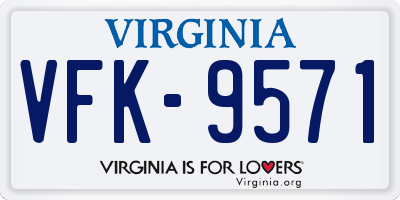 VA license plate VFK9571