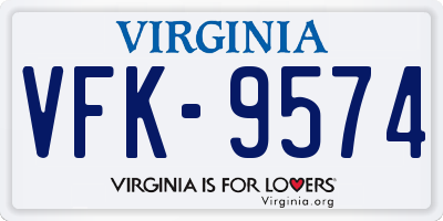 VA license plate VFK9574