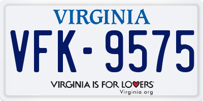 VA license plate VFK9575