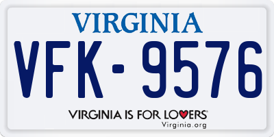 VA license plate VFK9576