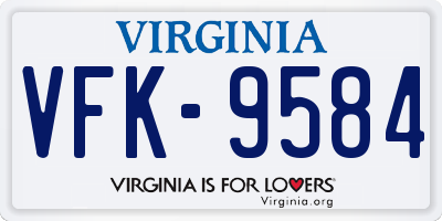 VA license plate VFK9584