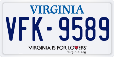 VA license plate VFK9589
