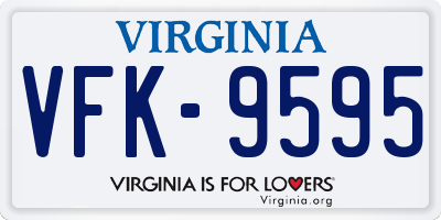 VA license plate VFK9595