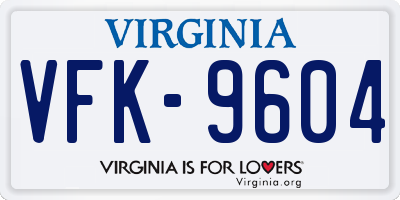 VA license plate VFK9604
