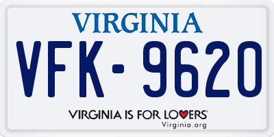 VA license plate VFK9620