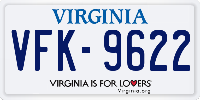 VA license plate VFK9622