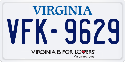 VA license plate VFK9629
