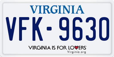 VA license plate VFK9630