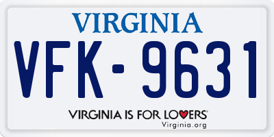 VA license plate VFK9631