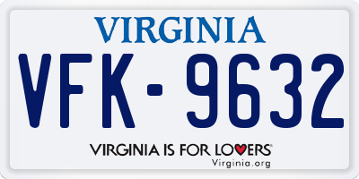 VA license plate VFK9632