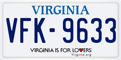 VA license plate VFK9633