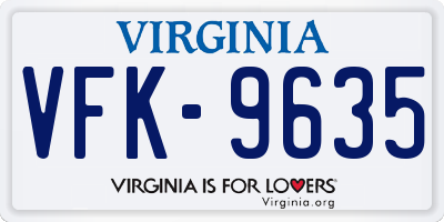 VA license plate VFK9635