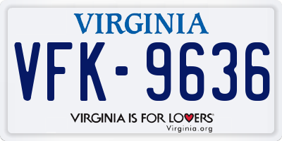 VA license plate VFK9636
