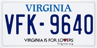 VA license plate VFK9640