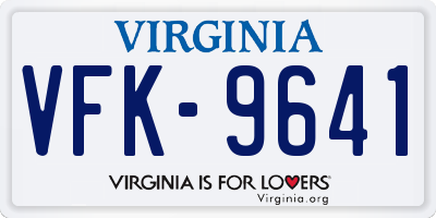 VA license plate VFK9641