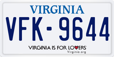 VA license plate VFK9644