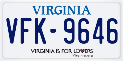 VA license plate VFK9646