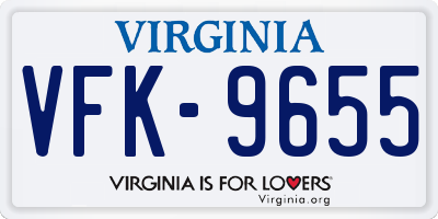 VA license plate VFK9655