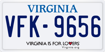 VA license plate VFK9656
