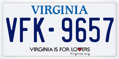 VA license plate VFK9657