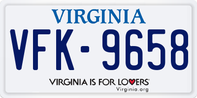 VA license plate VFK9658