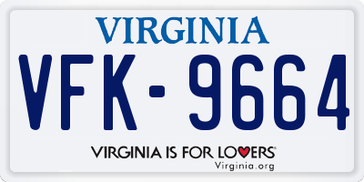 VA license plate VFK9664