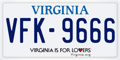 VA license plate VFK9666
