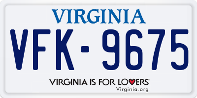VA license plate VFK9675