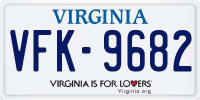 VA license plate VFK9682
