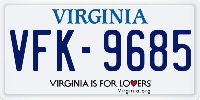 VA license plate VFK9685