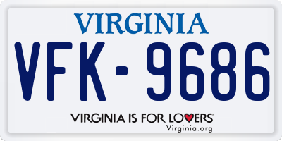 VA license plate VFK9686