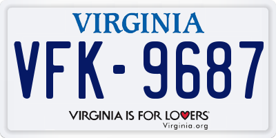 VA license plate VFK9687