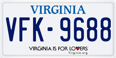 VA license plate VFK9688