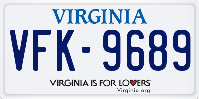 VA license plate VFK9689