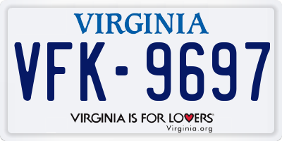 VA license plate VFK9697