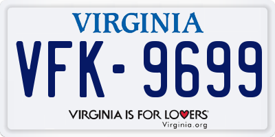 VA license plate VFK9699