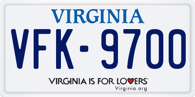 VA license plate VFK9700