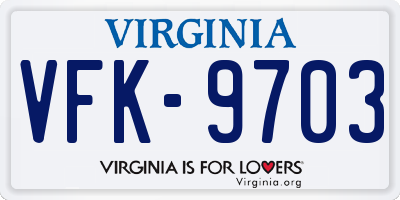 VA license plate VFK9703