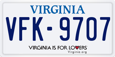 VA license plate VFK9707