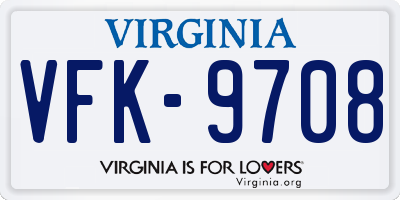 VA license plate VFK9708