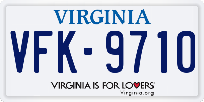 VA license plate VFK9710
