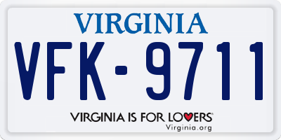 VA license plate VFK9711